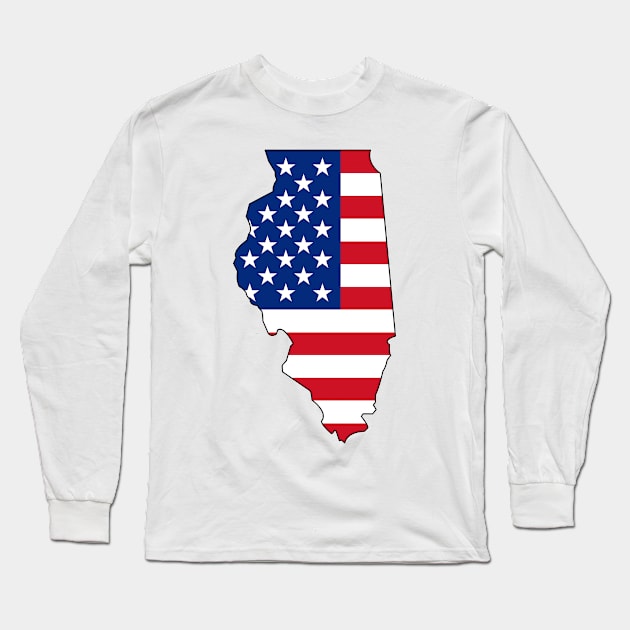 Illinois USA Long Sleeve T-Shirt by somekindofguru